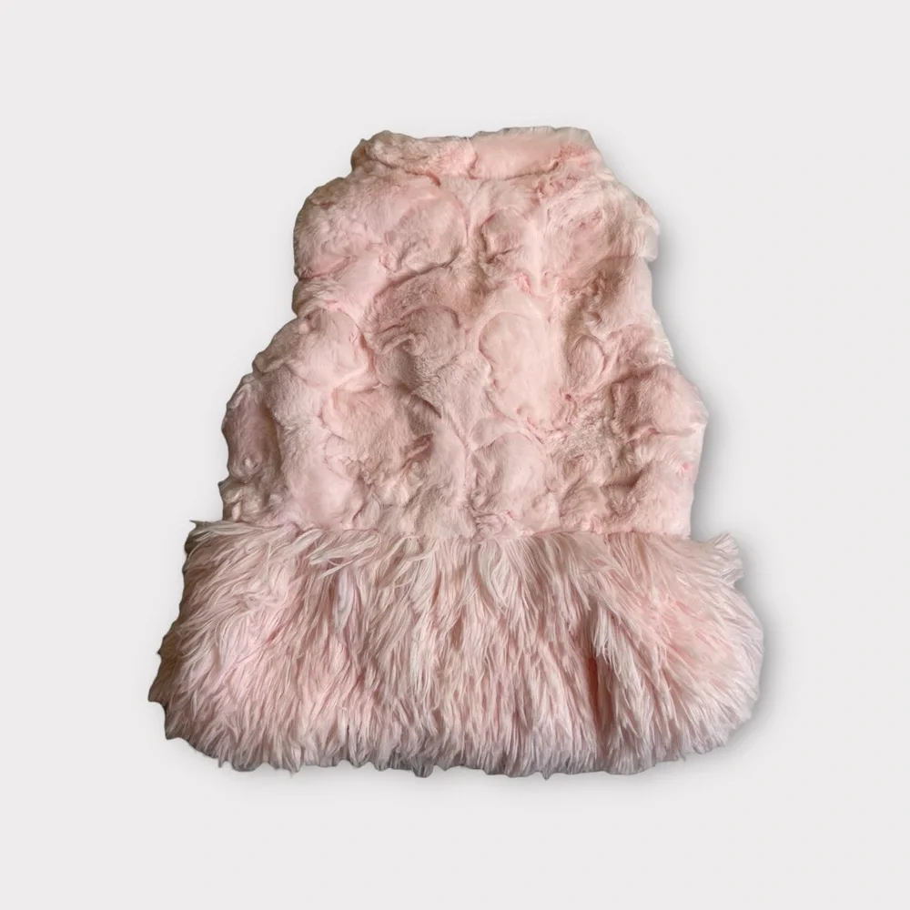 American Widgeon Pink Faux Fur Peplum Vest
